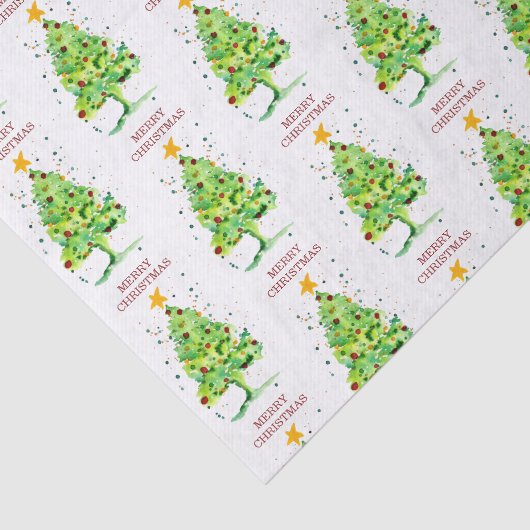 Feestelijke kerstboom Waterverf Tissuepapier (Detail)