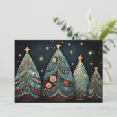 Feestelijke kerstboom Wenskaart Feestdagenkaart (Staand voorkant)