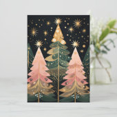 Feestelijke kerstboom Wenskaart Feestdagenkaart (Staand voorkant)