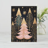 Feestelijke kerstboom Wenskaart Feestdagenkaart (Staand voorkant)