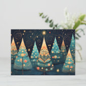 Feestelijke kerstboom Wenskaart Feestdagenkaart (Staand voorkant)