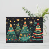 Feestelijke kerstboom Wenskaart Feestdagenkaart (Staand voorkant)