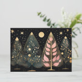 Feestelijke kerstboom Wenskaart Feestdagenkaart (Staand voorkant)