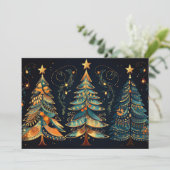 Feestelijke kerstboom Wenskaart Feestdagenkaart (Staand voorkant)