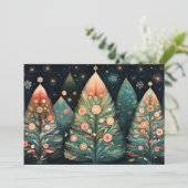 Feestelijke kerstboom Wenskaart Feestdagenkaart (Staand voorkant)