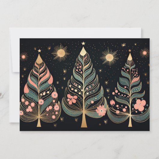 Feestelijke kerstboom Wenskaart Feestdagenkaart (Voorkant)