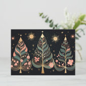 Feestelijke kerstboom Wenskaart Feestdagenkaart (Staand voorkant)