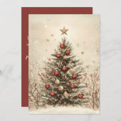 Feestelijke Kerstboom Wenskaart Feestdagenkaart (Voorkant / Achterkant)