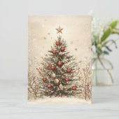 Feestelijke Kerstboom Wenskaart Feestdagenkaart (Staand voorkant)