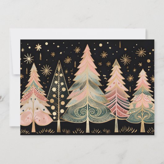 Feestelijke kerstboom Wenskaart Feestdagenkaart (Voorkant)