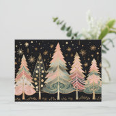 Feestelijke kerstboom Wenskaart Feestdagenkaart (Staand voorkant)