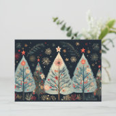 Feestelijke kerstboom Wenskaart Feestdagenkaart (Staand voorkant)