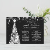 Feestelijke kerstboom Zilveren bruiloft menu progr Kaart (Staand voorkant)