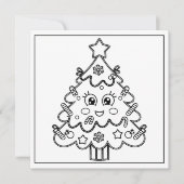 Feestelijke kerstboomkleuring feestdagenkaart (Voorkant)