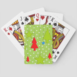 Feestelijke kerstboomprint pokerkaarten