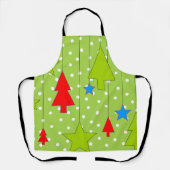 Feestelijke kerstboomprint schort (Voorkant)