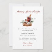 Feestelijke Kerstborrel Kaart (Voorkant)