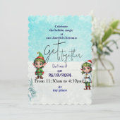 Feestelijke kerstborrel  kaart (Staand voorkant)