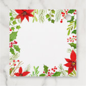 Feestelijke Kerstbruiloft Bloemen Gepersonaliseerd Bedankjes Labels (Achterkant)