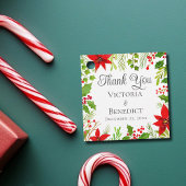 Feestelijke Kerstbruiloft Bloemen Gepersonaliseerd Bedankjes Labels
