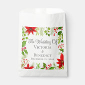 Feestelijke Kerstbruiloft Bloemen Gepersonaliseerd Bedankzakje (Voorkant)