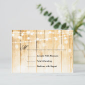 Feestelijke kerstbruiloft RSVP Tree Lights Ribbon (Staand voorkant)