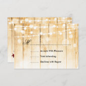 Feestelijke kerstbruiloft RSVP Tree Lights Ribbon (Voorkant / Achterkant)