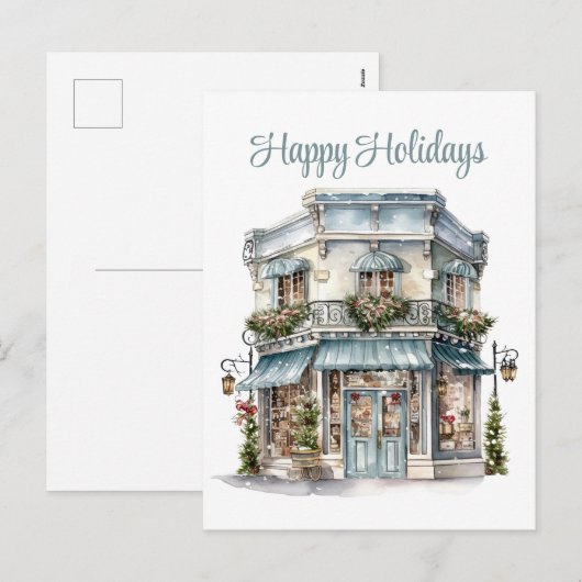 Feestelijke kerstbusiness Vakantiewinkel Feestdagenkaart (Voorkant / Achterkant)