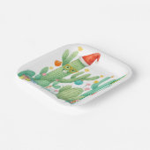 Feestelijke Kerstcactus met Santa Hat & Ornament Papieren Bordje (Gebogen)