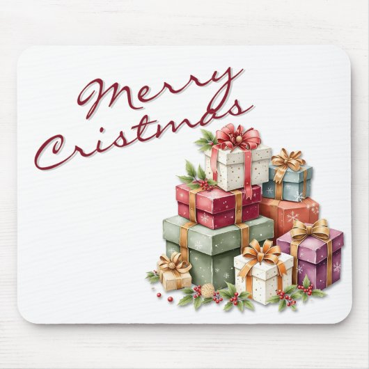 Feestelijke kerstcadeau dozen artwork muismat (Voorkant)