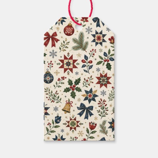 Feestelijke Kerstcadeau Labels Cadeaulabel (Voorkant)