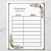 Feestelijke Kerstcadeau Lijstplanner Pagina (Voorkant / Achterkant)
