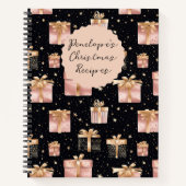 Feestelijke kerstcadeau patroon recept notitieboek (Voorkant)
