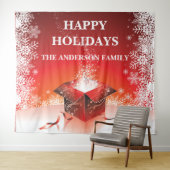 Feestelijke kerstcadeau verrassing sneeuwvlokken wandkleed (In Situ (horizontaal))