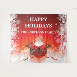 Feestelijke kerstcadeau verrassing sneeuwvlokken wandkleed