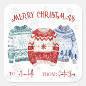 Feestelijke Kerstcadeaublaadje Sticker (Voorkant)
