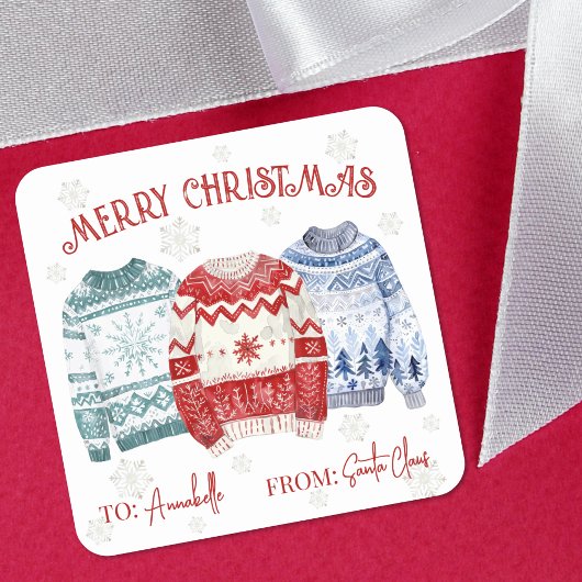 Feestelijke Kerstcadeaublaadje Sticker