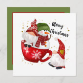feestelijke kerstcadeaukaart voor snowman feestdagenkaart (Voorkant / Achterkant)