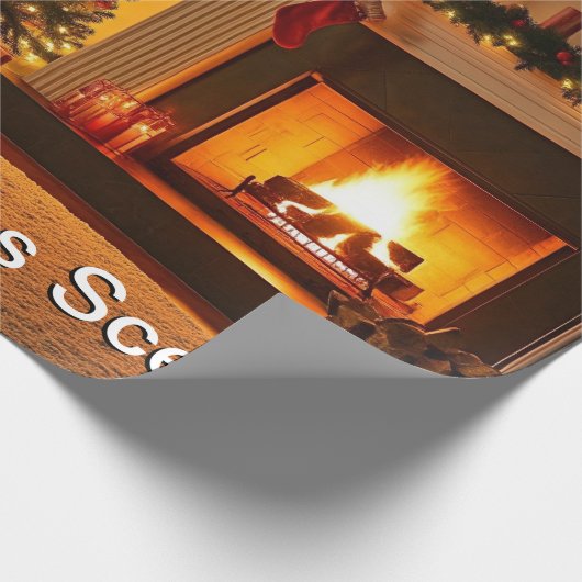 Feestelijke kerstcadeaus cadeaupapier (Hoek)