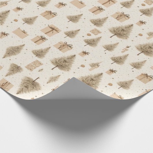 Feestelijke kerstcadeaus cadeaupapier (Hoek)