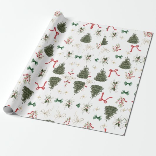 Feestelijke kerstcadeaus cadeaupapier (Uitgerold)