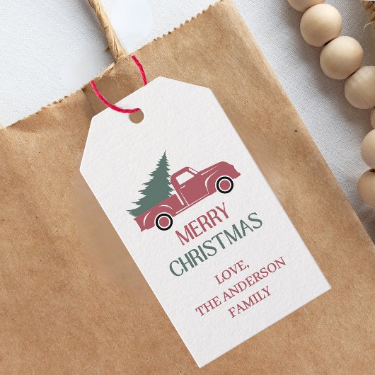 Feestelijke Kerstcadeautag Cadeaulabel