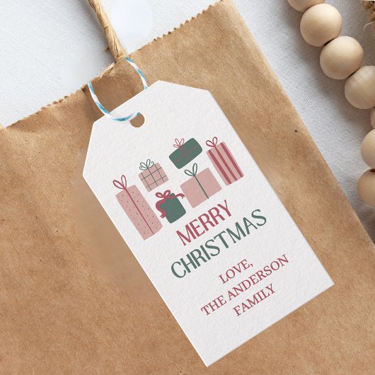 Feestelijke Kerstcadeautag Cadeaulabel