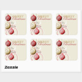 Feestelijke Kerstcadeautagsticker Vierkante Sticker (Vel)