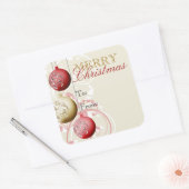 Feestelijke Kerstcadeautagsticker Vierkante Sticker (Envelop)