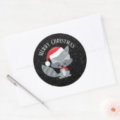 feestelijke kerstcadeautekst toevoegen ronde sticker (Envelop)