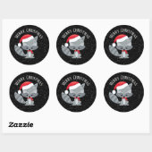 feestelijke kerstcadeautekst toevoegen ronde sticker (Vel)