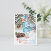 feestelijke kerstcadeautje feestdag postcar briefkaart (Staand voorkant)