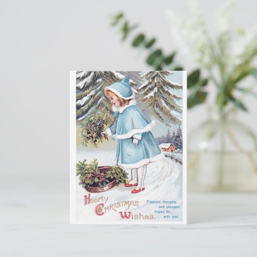 feestelijke kerstcadeautje feestdag postcar briefkaart (Staand voorkant)