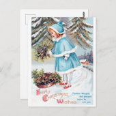 feestelijke kerstcadeautje feestdag postcar briefkaart (Voorkant / Achterkant)